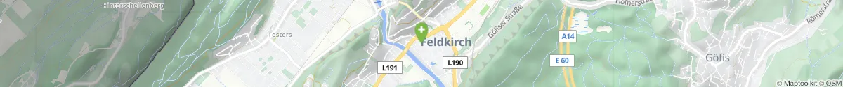Map representation of the location for Clessin´sche Stadt-Apotheke in 6800 Feldkirch